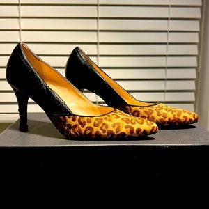 Cole Haan Print Leopard Leather Pumps Size 71/2